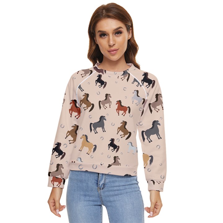 Horses For Courses Pattern Women s Long Sleeve Raglan T-Shirt