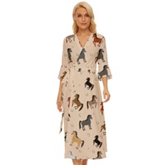 Horses For Courses Pattern Midsummer Wrap Dress by Ket1n9