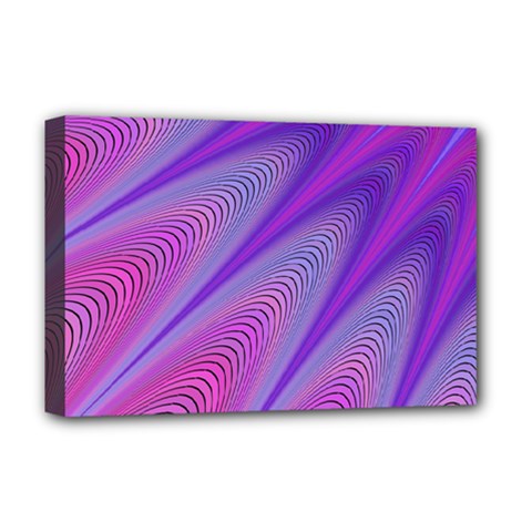 Purple Star Sun Sunshine Fractal Deluxe Canvas 18  X 12  (stretched) by Ket1n9