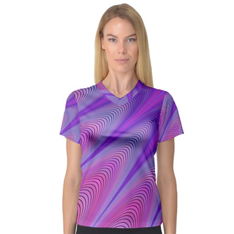 Purple Star Sun Sunshine Fractal V-neck Sport Mesh T-shirt by Ket1n9