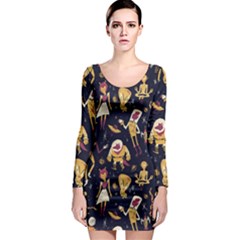 Alien Surface Pattern Long Sleeve Bodycon Dress by Ket1n9