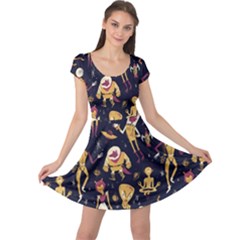 Alien Surface Pattern Cap Sleeve Dress by Ket1n9