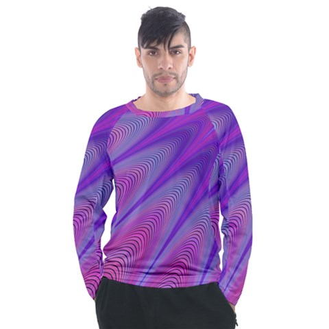 Purple Star Sun Sunshine Fractal Men s Long Sleeve Raglan T-shirt by Ket1n9