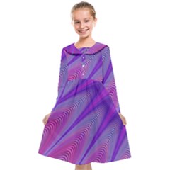 Purple Star Sun Sunshine Fractal Kids  Midi Sailor Dress by Ket1n9