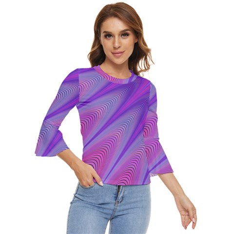 Purple Star Sun Sunshine Fractal Bell Sleeve Top by Ket1n9