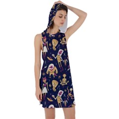 Alien Surface Pattern Racer Back Hoodie Dress by Ket1n9