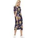 Alien Surface Pattern Bow Sleeve Chiffon Midi Dress View3