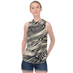 Alien Planet Surface High Neck Satin Top by Ket1n9