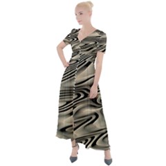 Alien Planet Surface Button Up Short Sleeve Maxi Dress by Ket1n9