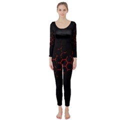 Abstract Pattern Honeycomb Long Sleeve Catsuit by Ket1n9