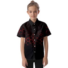 Abstract Pattern Honeycomb Kids  Short Sleeve Shirt by Ket1n9