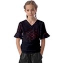 Abstract Pattern Honeycomb Kids  V-Neck Horn Sleeve Blouse View1