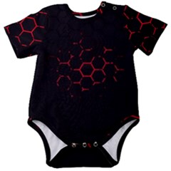 Abstract Pattern Honeycomb Baby Short Sleeve Bodysuit by Ket1n9