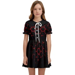 Abstract Pattern Honeycomb Kids  Sweet Collar Dress by Ket1n9