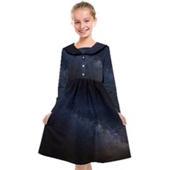 Cosmos Dark Hd Wallpaper Milky Way Kids  Midi Sailor Dress by Ket1n9