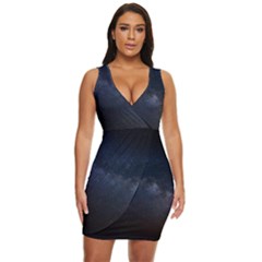 Cosmos Dark Hd Wallpaper Milky Way Draped Bodycon Dress by Ket1n9