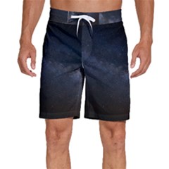 Cosmos Dark Hd Wallpaper Milky Way Men s Beach Shorts by Ket1n9