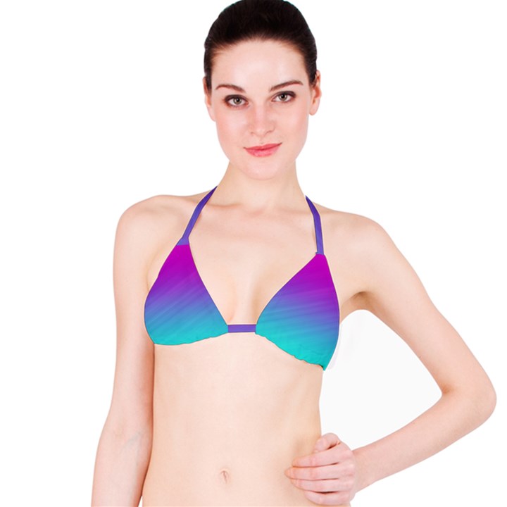 Background Pink Blue Gradient Classic Bikini Top