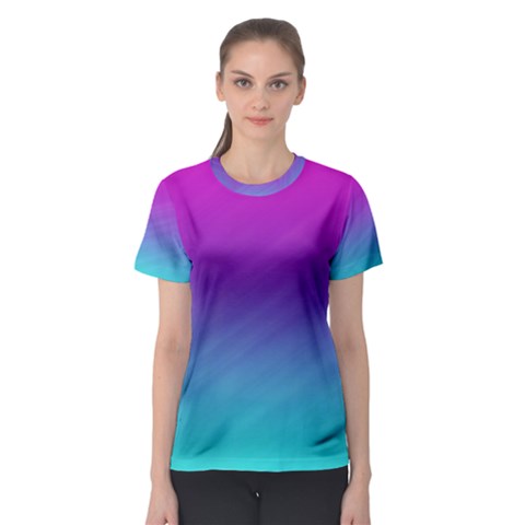 Background Pink Blue Gradient Women s Sport Mesh T-shirt by Ket1n9