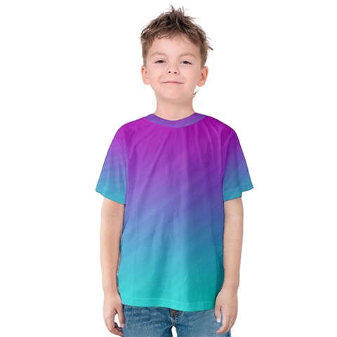 Background Pink Blue Gradient Kids  Cotton T-shirt by Ket1n9