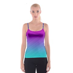 Background Pink Blue Gradient Spaghetti Strap Top by Ket1n9