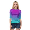 Background Pink Blue Gradient Quarter Sleeve Raglan T-Shirt View1