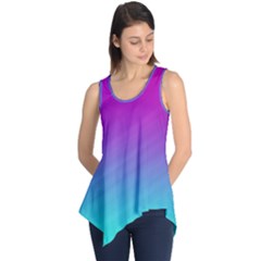 Background Pink Blue Gradient Sleeveless Tunic by Ket1n9