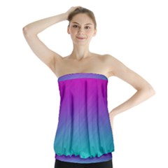 Background Pink Blue Gradient Strapless Top by Ket1n9