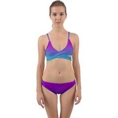 Background Pink Blue Gradient Wrap Around Bikini Set by Ket1n9