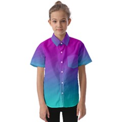 Background Pink Blue Gradient Kids  Short Sleeve Shirt