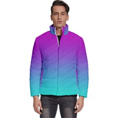 Background Pink Blue Gradient Men s Puffer Bubble Jacket Coat