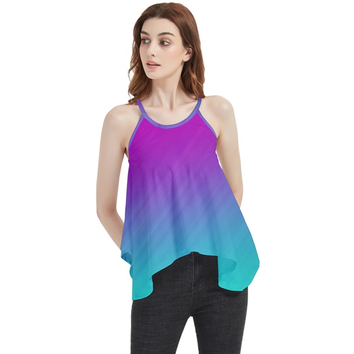 Background Pink Blue Gradient Flowy Camisole Tank Top