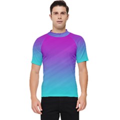 Background Pink Blue Gradient Men s Short Sleeve Rash Guard