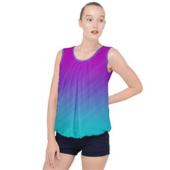 Background Pink Blue Gradient Bubble Hem Chiffon Tank Top