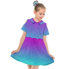 Background Pink Blue Gradient Kids  Short Sleeve Shirt Dress