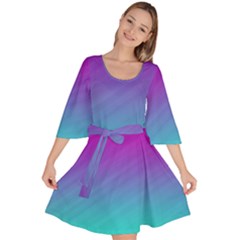 Background Pink Blue Gradient Velour Kimono Dress