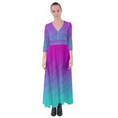 Background Pink Blue Gradient Button Up Maxi Dress