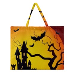 Halloween Night Terrors Zipper Large Tote Bag by Ket1n9