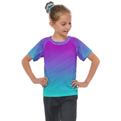 Background Pink Blue Gradient Kids  Mesh Piece T-Shirt