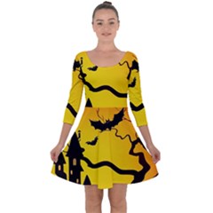 Halloween Night Terrors Quarter Sleeve Skater Dress by Ket1n9