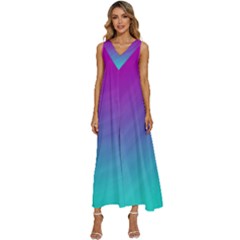 Background Pink Blue Gradient V-neck Sleeveless Loose Fit Overalls by Ket1n9