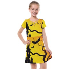 Halloween Night Terrors Kids  Cross Web Dress by Ket1n9