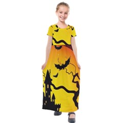 Halloween Night Terrors Kids  Short Sleeve Maxi Dress by Ket1n9