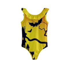 Halloween Night Terrors Kids  Frill Swimsuit by Ket1n9