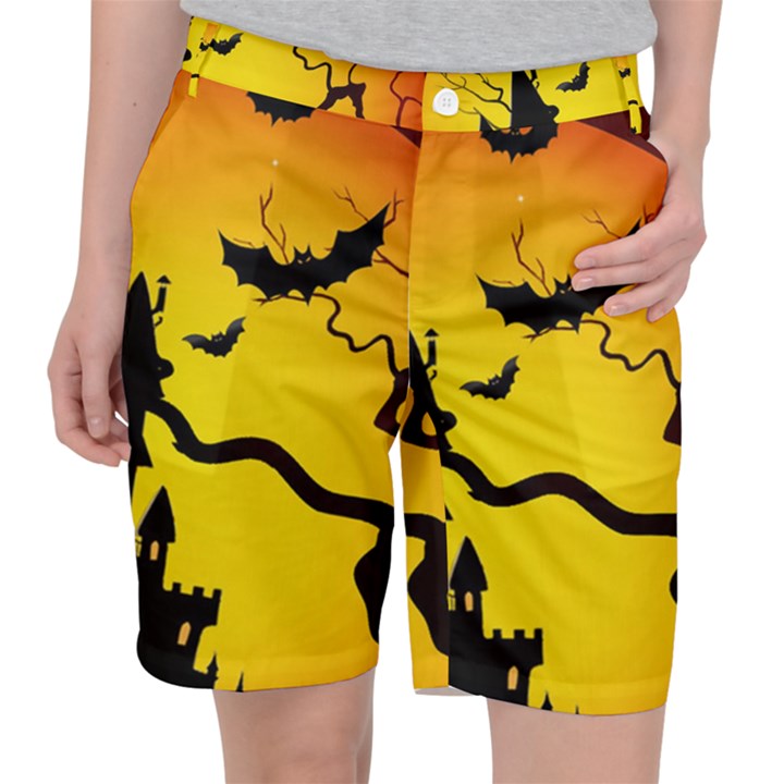 Halloween Night Terrors Women s Pocket Shorts