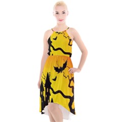 Halloween Night Terrors High-low Halter Chiffon Dress  by Ket1n9