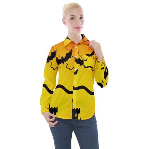 Halloween Night Terrors Women s Long Sleeve Pocket Shirt by Ket1n9