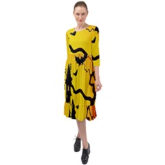 Halloween Night Terrors Ruffle End Midi Chiffon Dress by Ket1n9