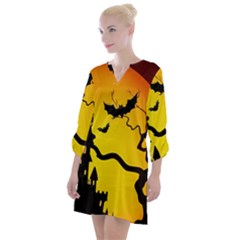 Halloween Night Terrors Open Neck Shift Dress by Ket1n9