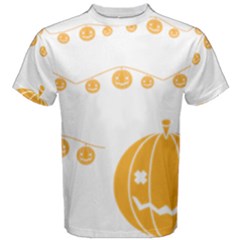 Pumpkin Halloween Deco Garland Men s Cotton T-shirt by Ket1n9